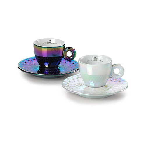 Illy set soljice za espresso John Armleder 2/1 ART COLLECTION Slike