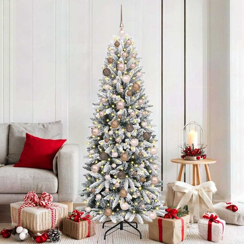 vidaXL Umjetnobožićnodrvce s stalakom Bijelo 73 x 73 x 180 cm PVC Cijene
