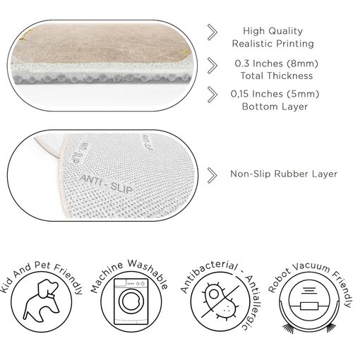 Mila Home modra/bež pralna okrogla preproga &amp;oslash; 80 cm puddle &amp;ndash; Slike
