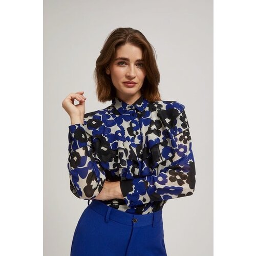 Moodo Patterned shirt with ruffles Slike