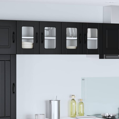  Zidni stakleni ormarić 2 pcs Crna 60 x 31 x 40 cm Cene