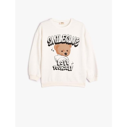 Koton Teddy Bear Printed Sweatshirt Long Sleeve Crew Neck Ribbed Slike