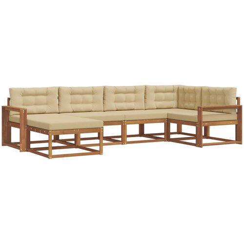  Set vanjskih sofa 6 kom. Prirodna i bež Smeđa 331 x 172,5 x 73 cm Slike
