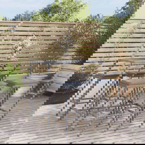  5-dijelni vrtni barski set od poliratana s jastucima sivi Cijene