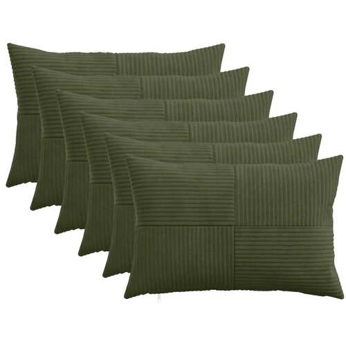  Presvlaka za jastuk 6 pcs ALMELO Zelena 50 x 80 cm Kord - Zelena 50 x 80 cm 6 Cijene