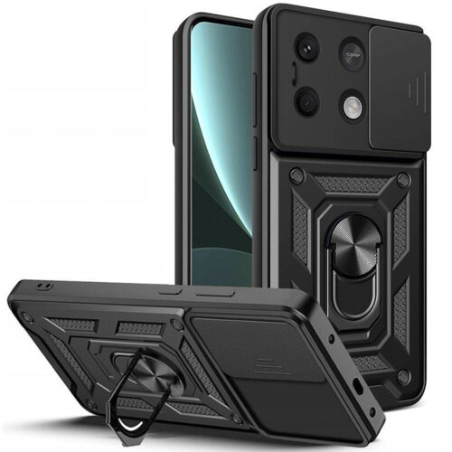 Onasi silikonski ovitek armor ring z zaščito kamere za xiaomi redmi note 13 pro plus 5G - črn Cene