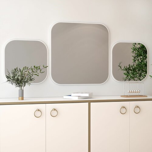 HANAH HOME atlantis large - white white decorative chipboard mirror Slike