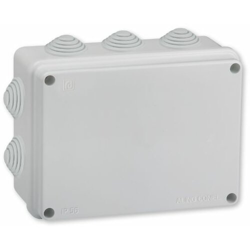 Aling Conel kutija razvodna sa 10 uvoda na zid 150x110x70 IP56 ABS G/W 650°C, siva Slike