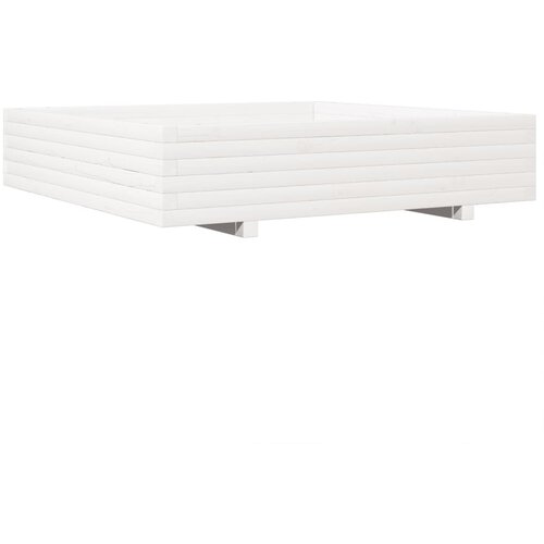 VidaXL vrtno cvetlično korito belo 110x110x26,5 cm trdna borovina, (21255628) Slike