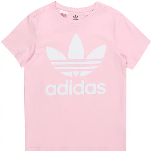 Adidas Majica 'TREFOIL' roza / bela