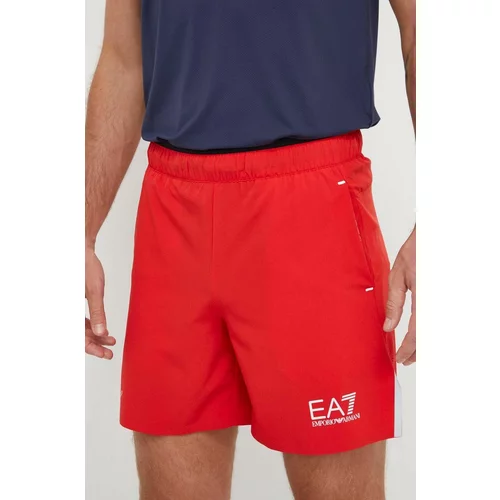 Ea7 Emporio Armani Kratke hlače moški, rdeča barva