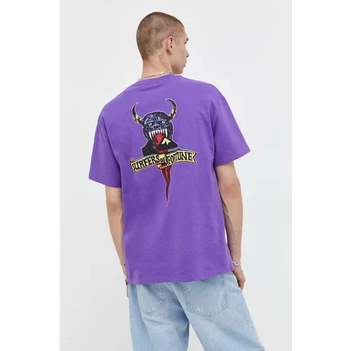 Quiksilver Bombažna kratka majica vijolična barva