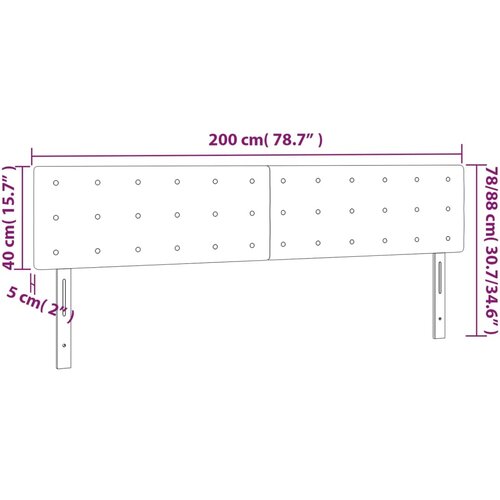  LED uzglavlje bijelo 200 x 5 x 78/88 cm od umjetne kože Slike