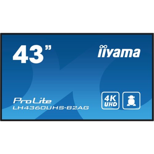 Iiyama LFD LH4360UHS-B2AG 42.5" VA 3840 x 2160 @60Hz 500 cd/m&sup2; 5000:1 8.5ms Android 11 OS, iiSignage&sup2;, FailOver, EShare landscape, portrait 3y Cene