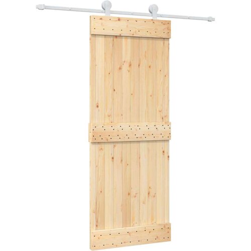  Klizna vrata Prirodna i bijela 80 x 210 cm Čvrsta borovina Slike