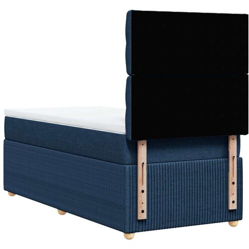 vidaXL Box spring postelja z vzmetnico modra 90x190 cm blago, (21291511) Cene