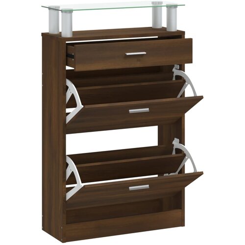 Maison Chic Omarica za obutev - Kopa za čevlje rjav hrast 63x24x104 cm inženirski les, (21776458) Slike