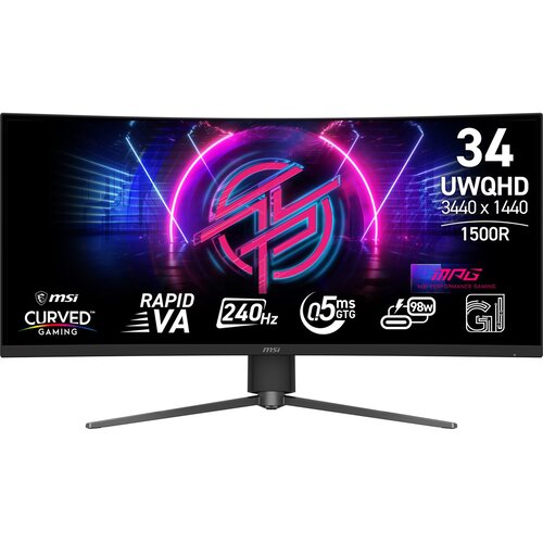 MSI MPG 346CQRF X24 computer monitor 86.4 cm (34) 3440 x 1440 pixels UltraWide Quad HD Black Slike