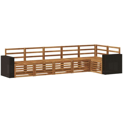  Set vanjskih sofa 6 kom. Prirodna Poliester Bijela 310 x 132,5 x 73 cm Slike