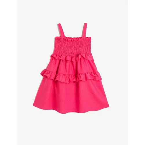 Koton Frilled Dress with Straps Gippe Detailed