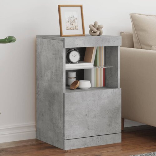  The Living Store Komoda z LED lučkami betonsko siva 41x37x67 cm - Komoda, (21502349) Slike