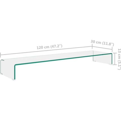 VidaXL Stalak za TV /Monitor Prozirno Staklo 120x30x13 cm Slike