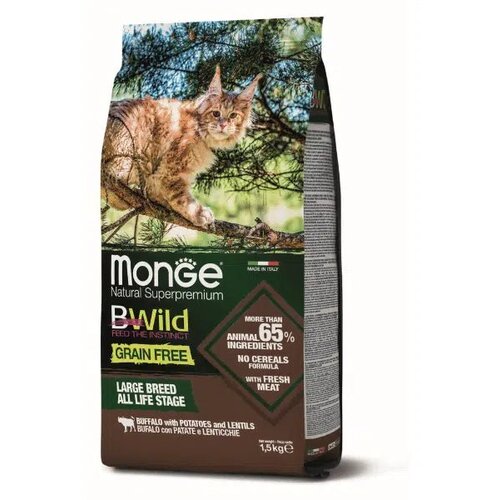 Monge hrana za mačke  bwild grain free - bizon, sočivo i krompir 1.5kg Cene