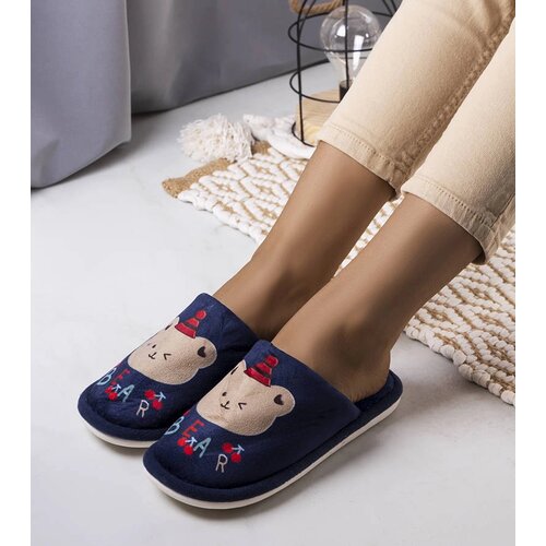 Gemre Navy Blue Soft Bear Slippers Cijene