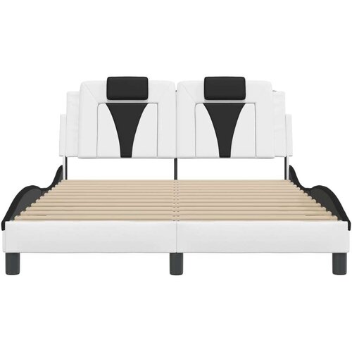  Okvir kreveta s uzglavljem crno-bijeli 120x200 cm umjetna koža Slike