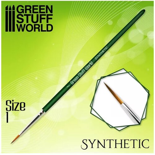 Green Stuff World pincel sintetico / synthetic brush size #1 - green serie Slike