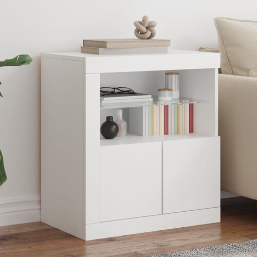  The Living Store Komoda z LED diodami bela 60,5x37x67 cm - Komoda, (21502210) Slike