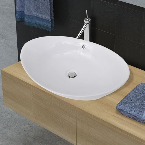 vidaXL Keramični ovalni umivalnik z izlivnim sist. dimenzije 59 x 38,5 cm Cene