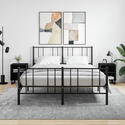 VidaXL Noćni ormarići 2 kom crni 40 x 30 x 50 cm konstruirano drvo Slike