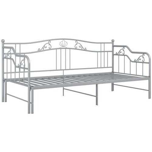 VidaXL okvir za krevet na razvlačenje sivi metalni 90 x 200 cm Slike
