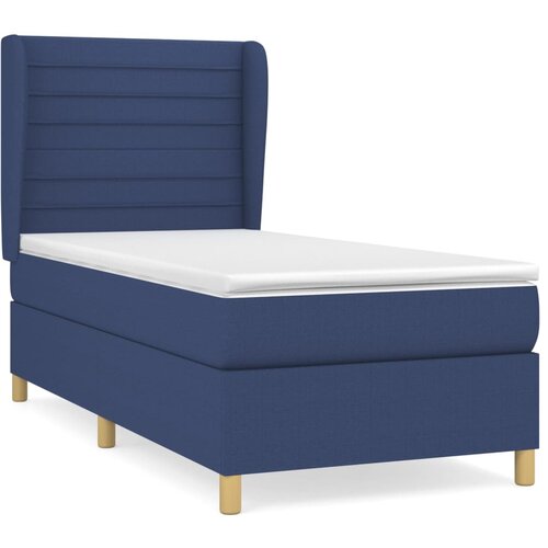 VidaXL Box spring postelja z vzmetnico modra 90x200 cm blago, (20894931) Slike