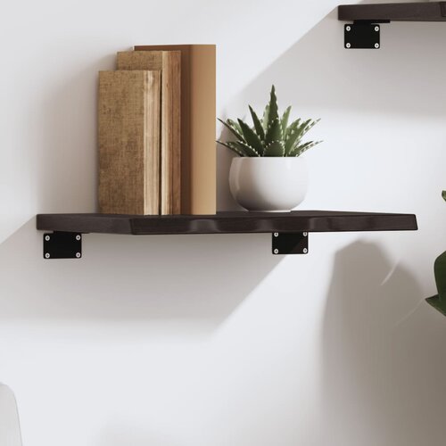  Zidna polica tamnosmeđa 40x20x2 cm od obrađene hrastovine Cijene