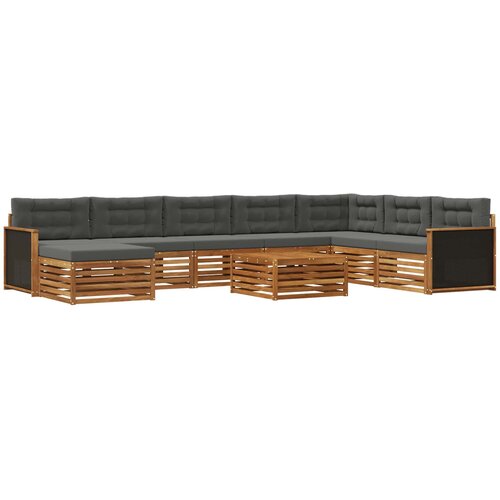  Set vanjskih sofa 9 kom. Prirodna i antracit Smeđa 79 x 79 x 37 cm Slike