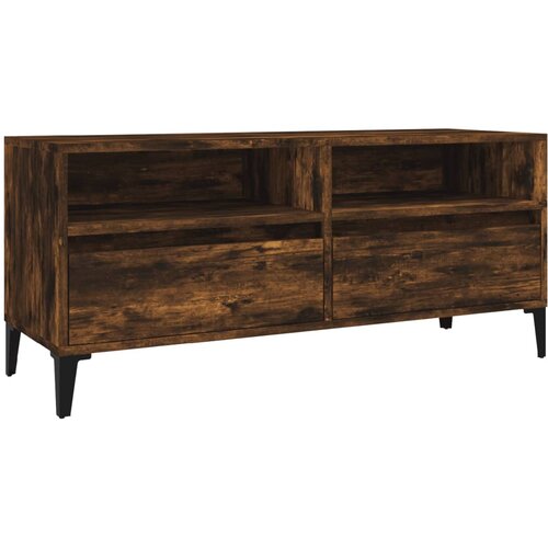 Maison Chic TV omarica - TV stojalo - Televizijska omarica dimljeni hrast 100x34,5x44,5 cm inženirski les, (21701775) Cene