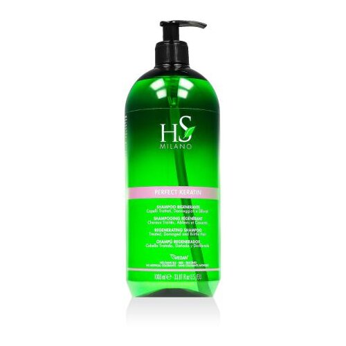 HS MILANO Perfect Keratin Regenerating Shampoo 1000 ml &amp;scaron;ampon &amp;scaron;ibki in oslabljeni lasje po&amp;scaron;kodovani lasje unisex Slike