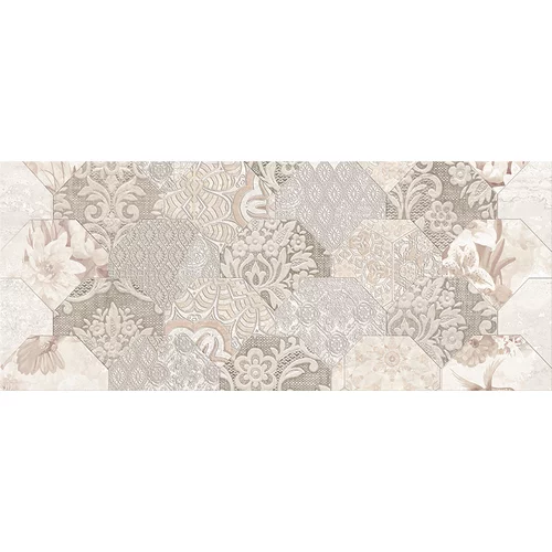 GORENJE KERAMIKA Stenska ploščica Larissa (25 x 60 cm, bela, dekor Flower, sijaj)