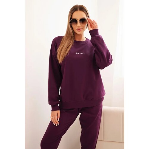 Polski Women&amp;#039;s cotton set with Minimal print plum Slike