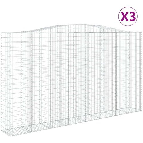  Lučne gabionske ko&amp;scaron;are 3 kom 400x50x220/240cm pocinčano željezo Slike