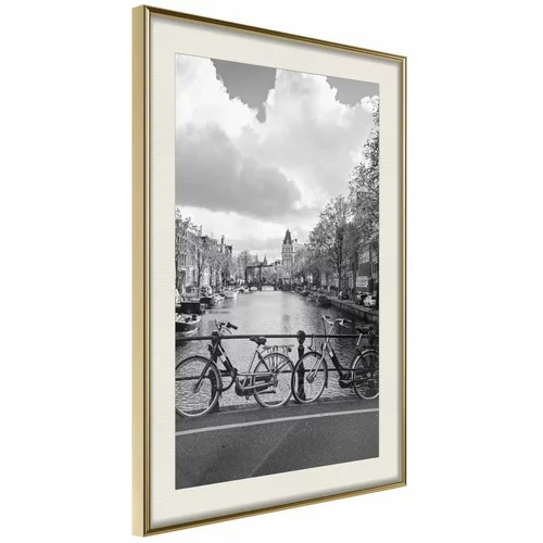  Poster - Bicycles Against Canal 20x30