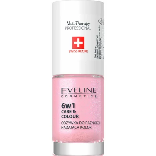 Eveline Cosmetics Nail Therapy Care & Colour balzam za nohte 6 v 1 odtenek Shimmer Pink 5 ml