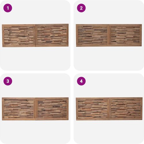  Uzglavlje Zidne Prirodna 160 cm Čvrsto teak drvo Slike