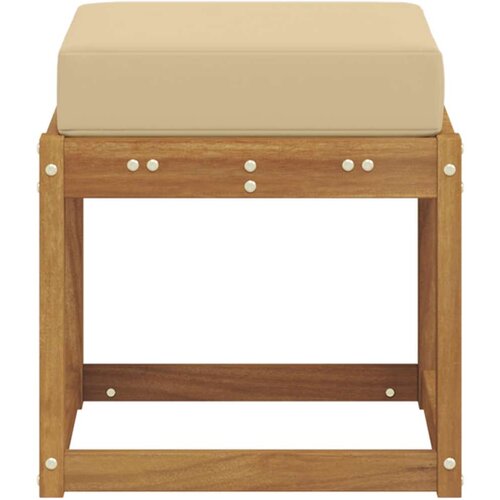  Vanjska stolica klupa s jastukom Prirodna 43 x 43 x 37 cm - Prirodno i bež 40 cm Otvoreno područje nogu Slike