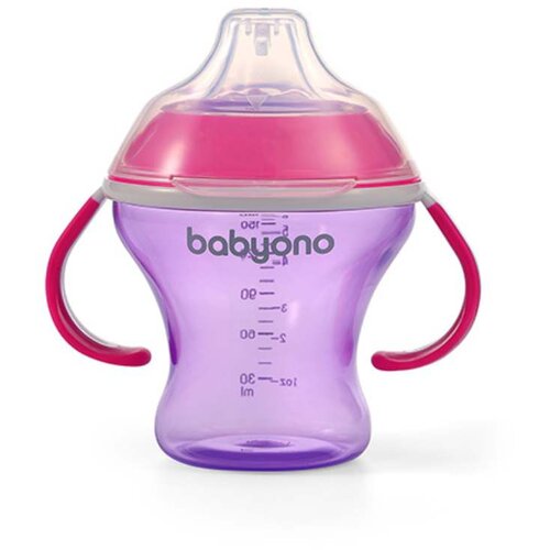 BabyOno neprolijevajuća ča&amp;scaron;a Natural, ljubičasto-roza Slike