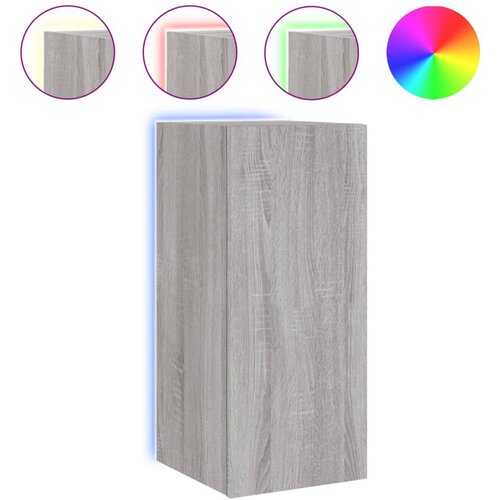 Maison Chic Stenska TV omarica - TV stojalo - Televizijska omarica z LED lučkami siva sonoma 30,5x35x70 cm, (21700323) Slike