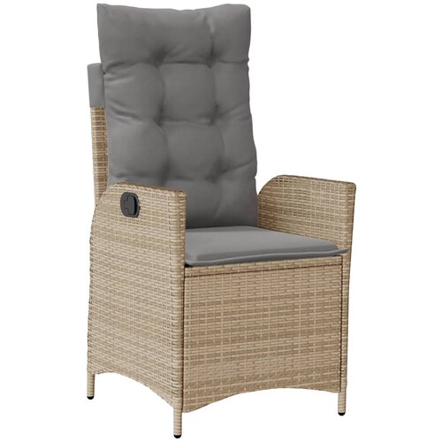Maison Chic Nastavljiv Vrtni Stoli - Stol za vrt z blazino bež poli ratan JS41, (21878694) Slike