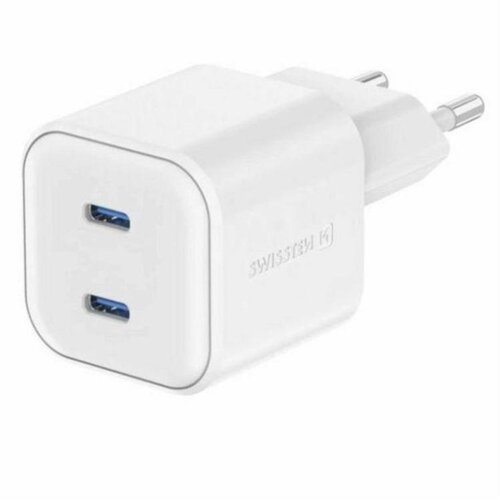 Swissten Polnilec GAN, 2xUSB-C, 20W PD, bel Slike